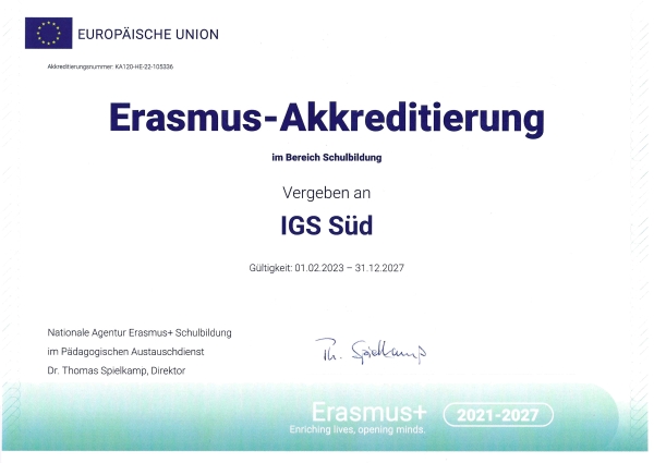 IGS Süd goes Europe - Erasmus+ Akkreditierung